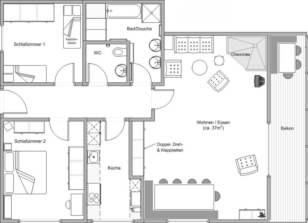 Arcula Apartman Flims Szoba fotó